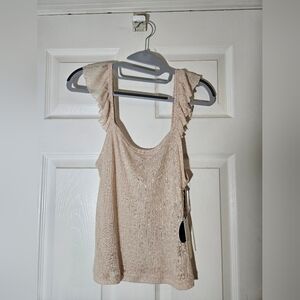 Muse Cream Tan Scoop Neck Bodycon Tank